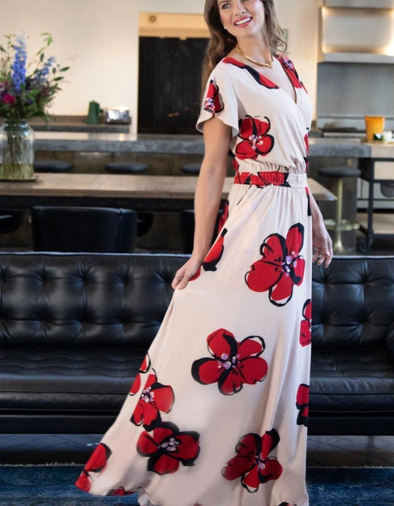 Chiffon Wrap Top Maxi Dress