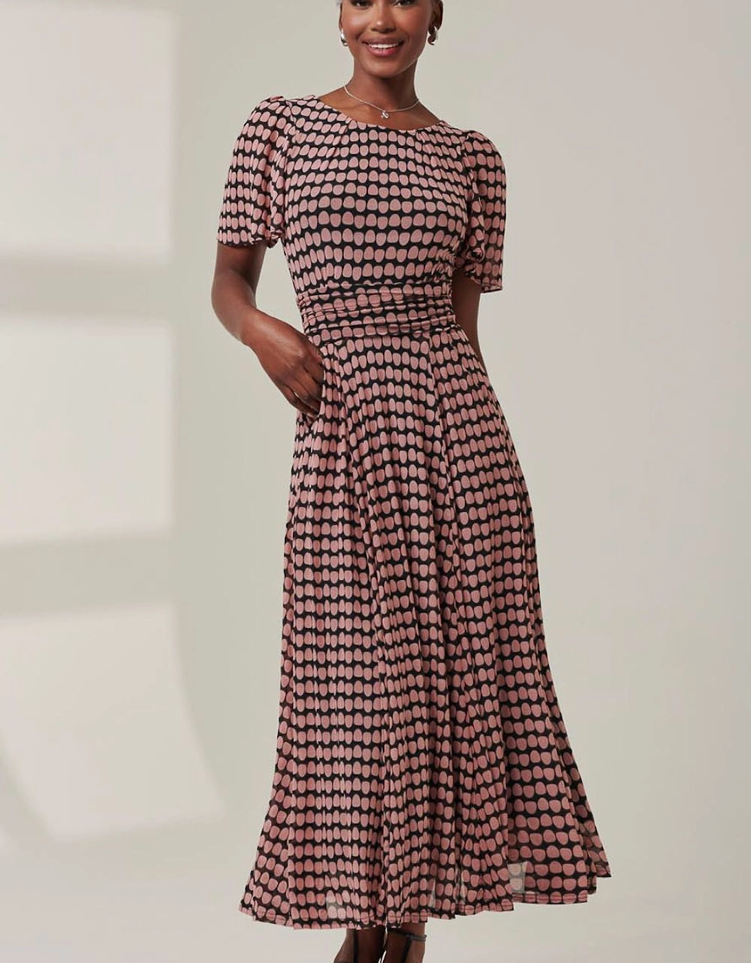 Spot Print Mesh Maxi Dress, 2 of 1