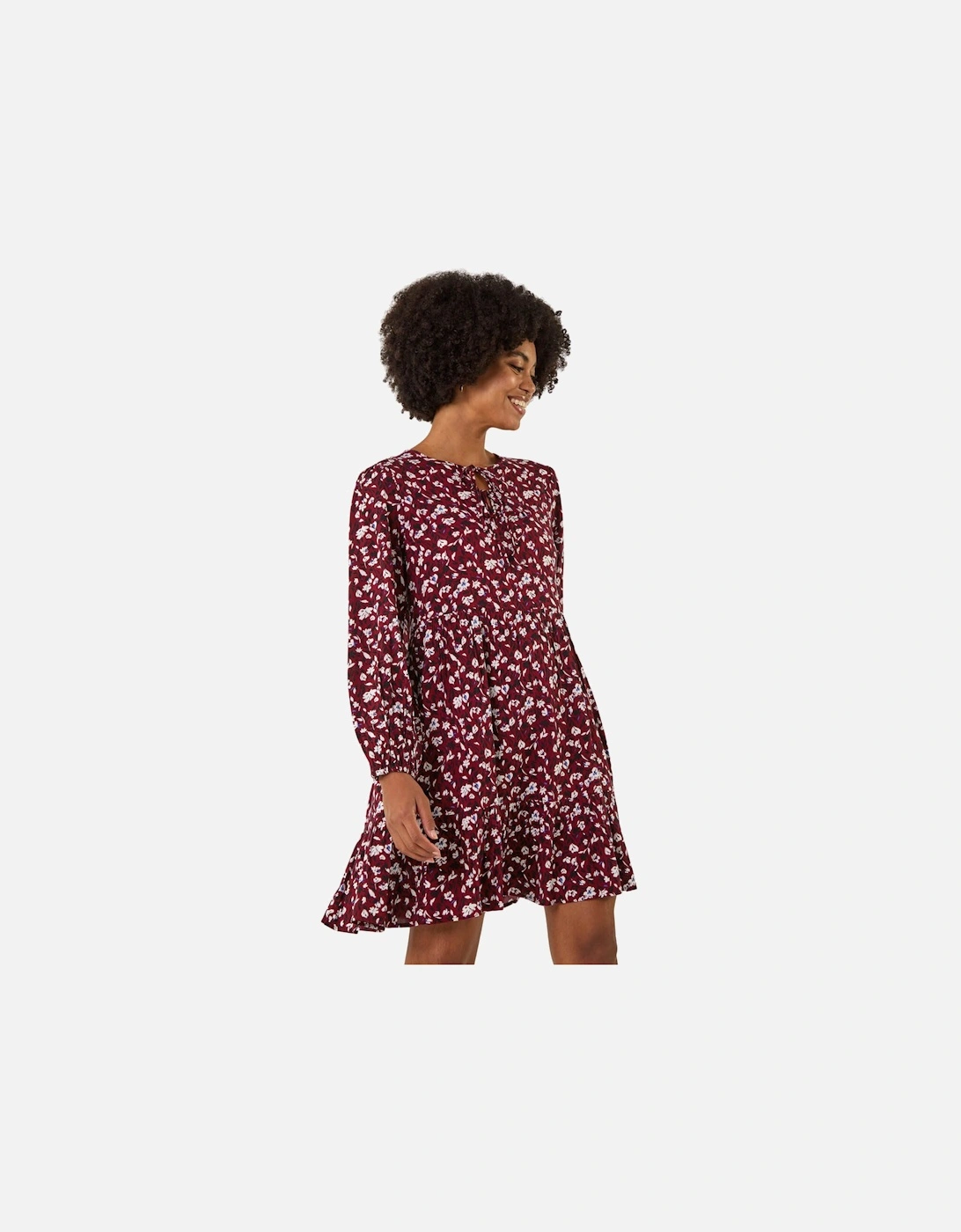 Floral Tie Front Smock Dress, 2 of 1