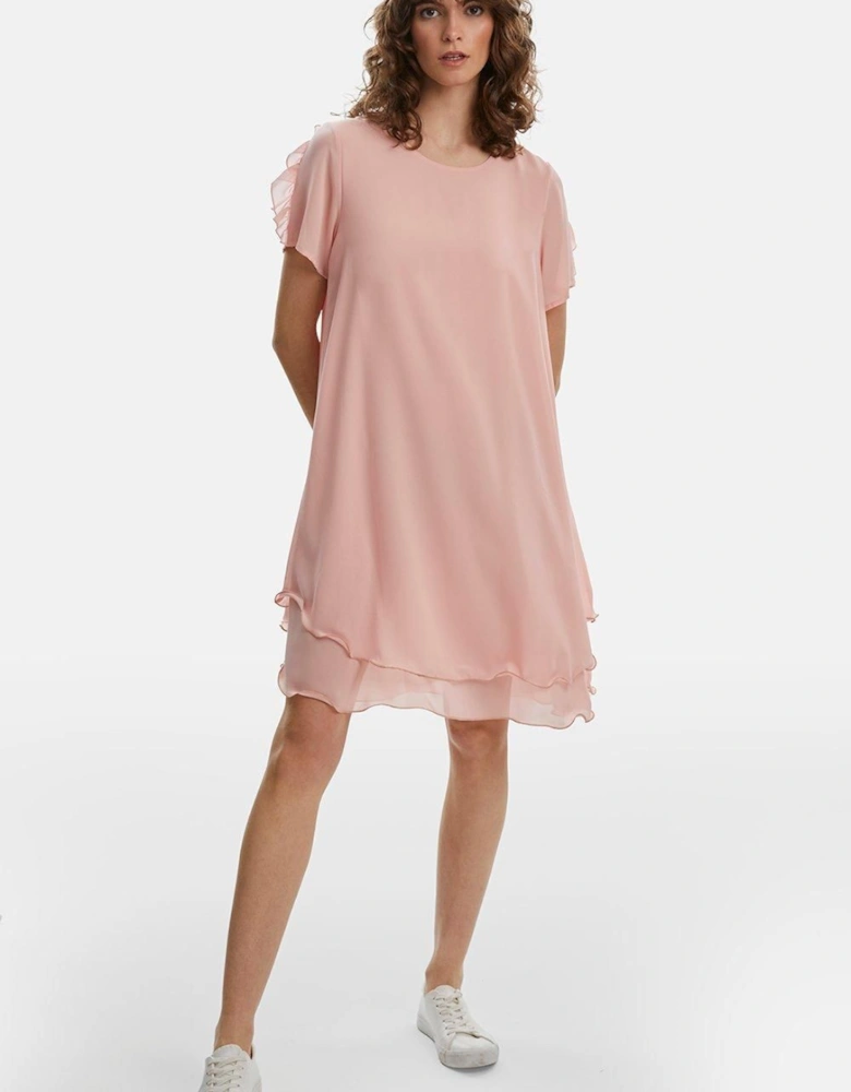 Short Sleeve Wave Hem Dress