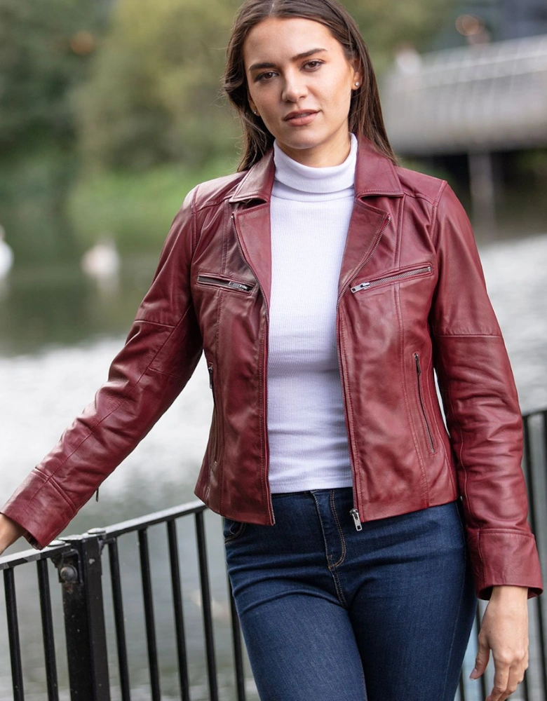 'Eva' Leather Biker Style Jacket Women Coat