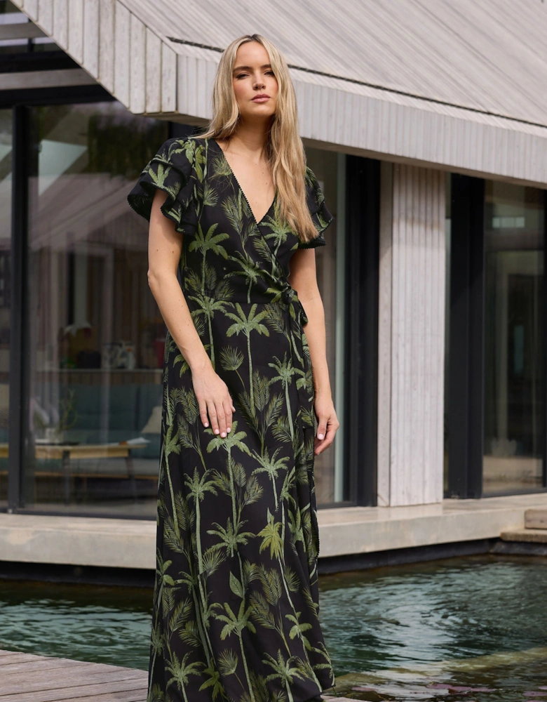 Tall Tropical Palm Maxi Dress