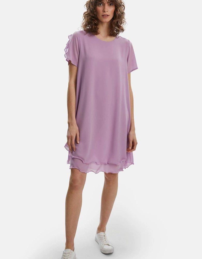 Short Sleeve Wave Hem Dress