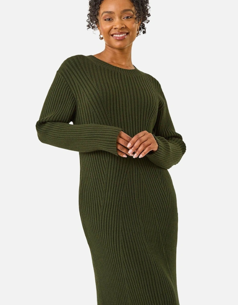 Petite Ribbed Knitted Dress