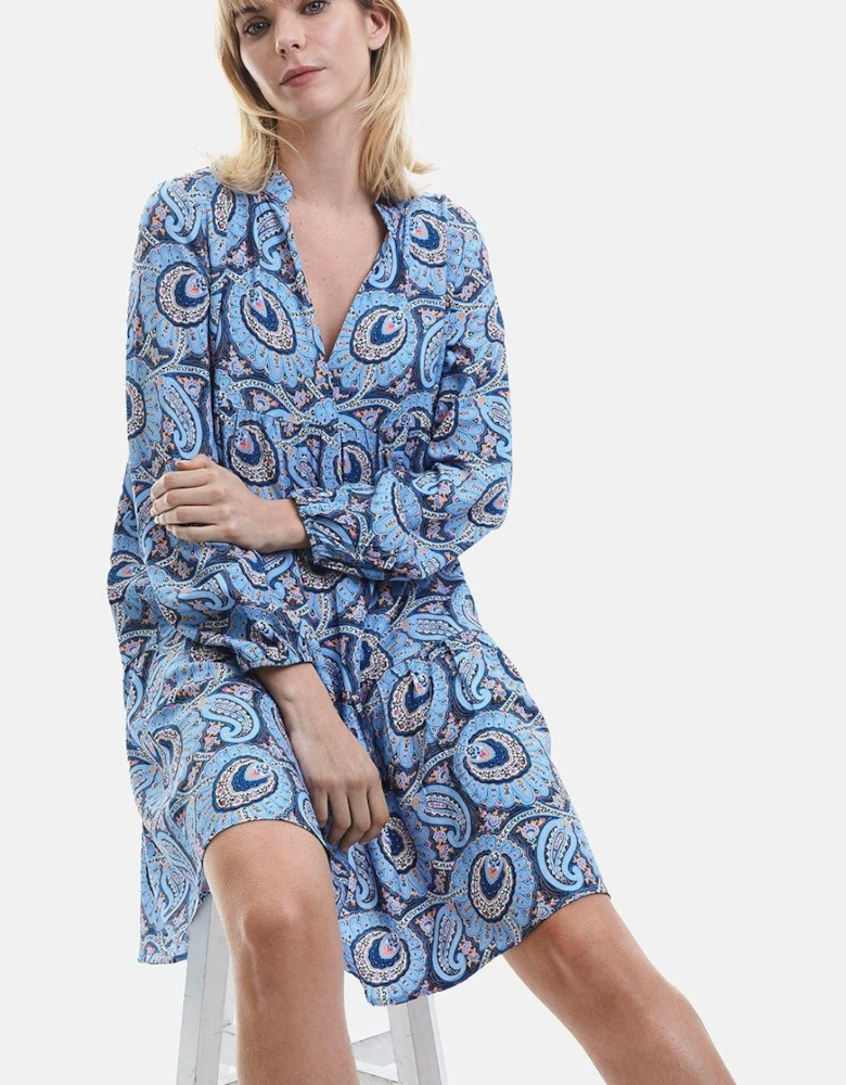 Short Paisley V-neck Dress