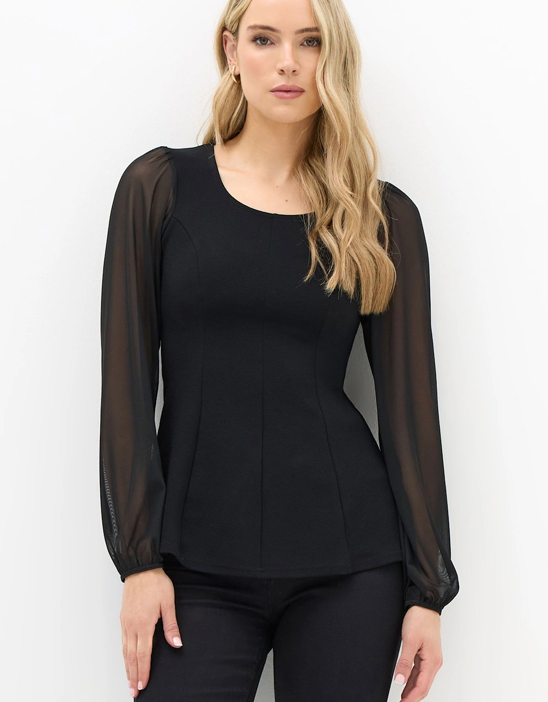 Tall Corset Mesh Blouse, 2 of 1