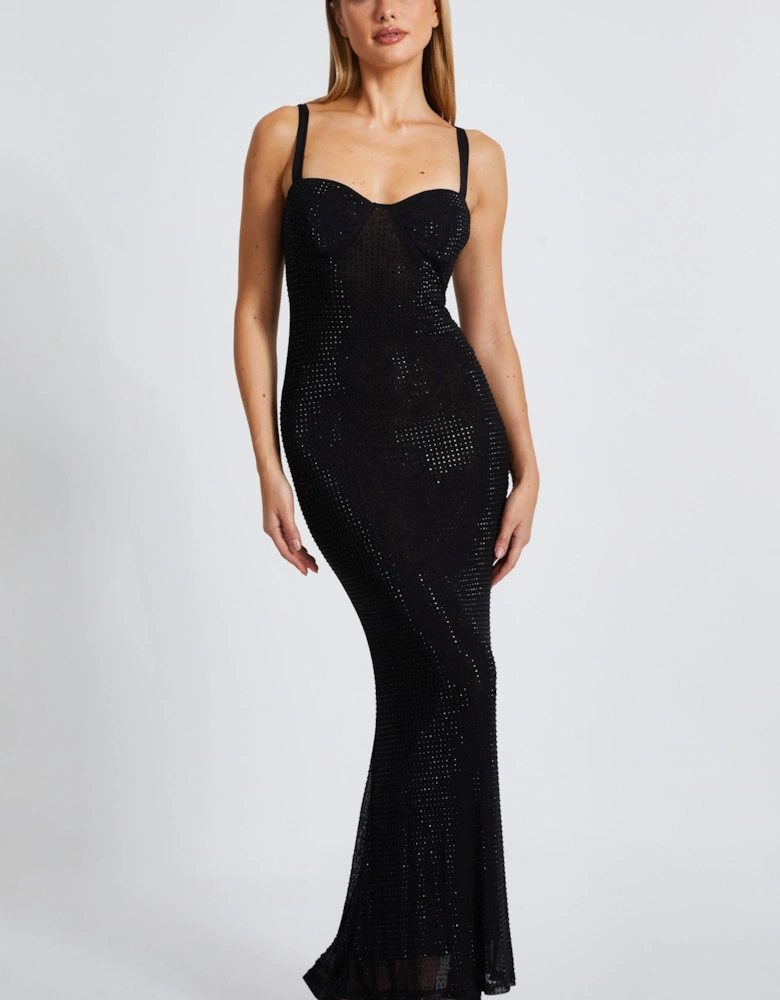 Black Embellished Maxi Dress