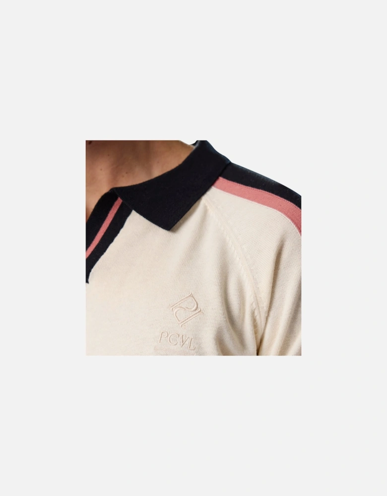 Mens Palet Percival Knitted Stripes Football Polo Shirt