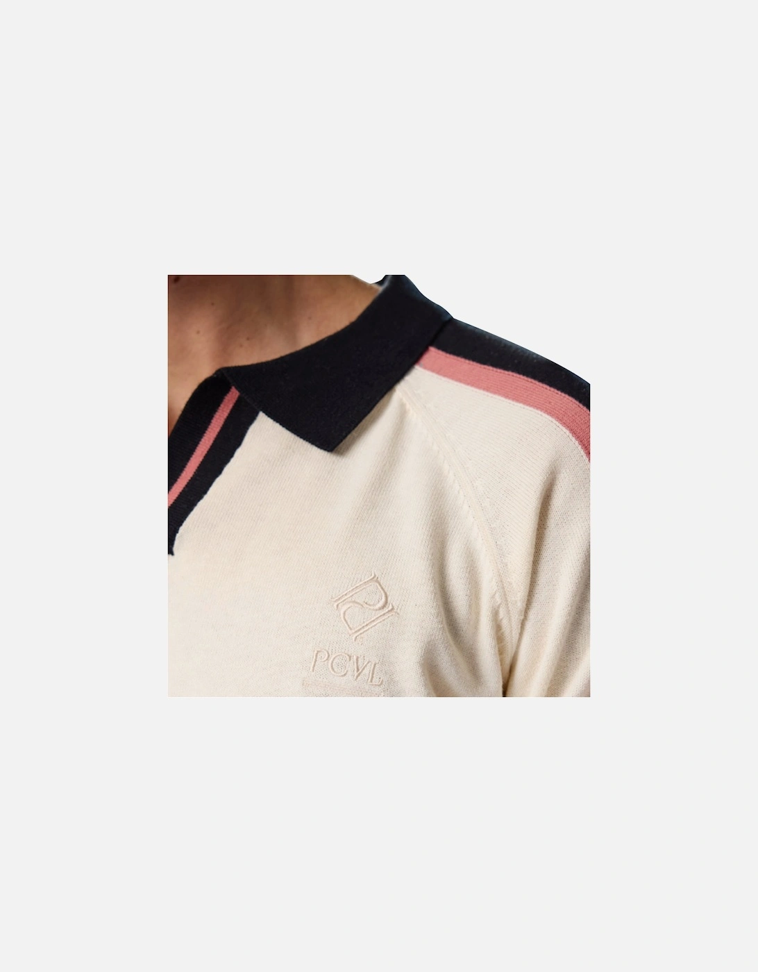 Mens Palet Percival Knitted Stripes Football Polo Shirt