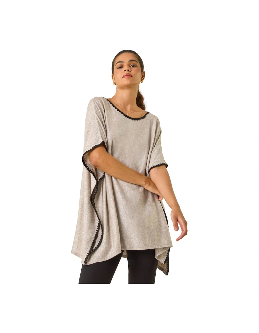 Blanket Stitch Knit Poncho, 2 of 1