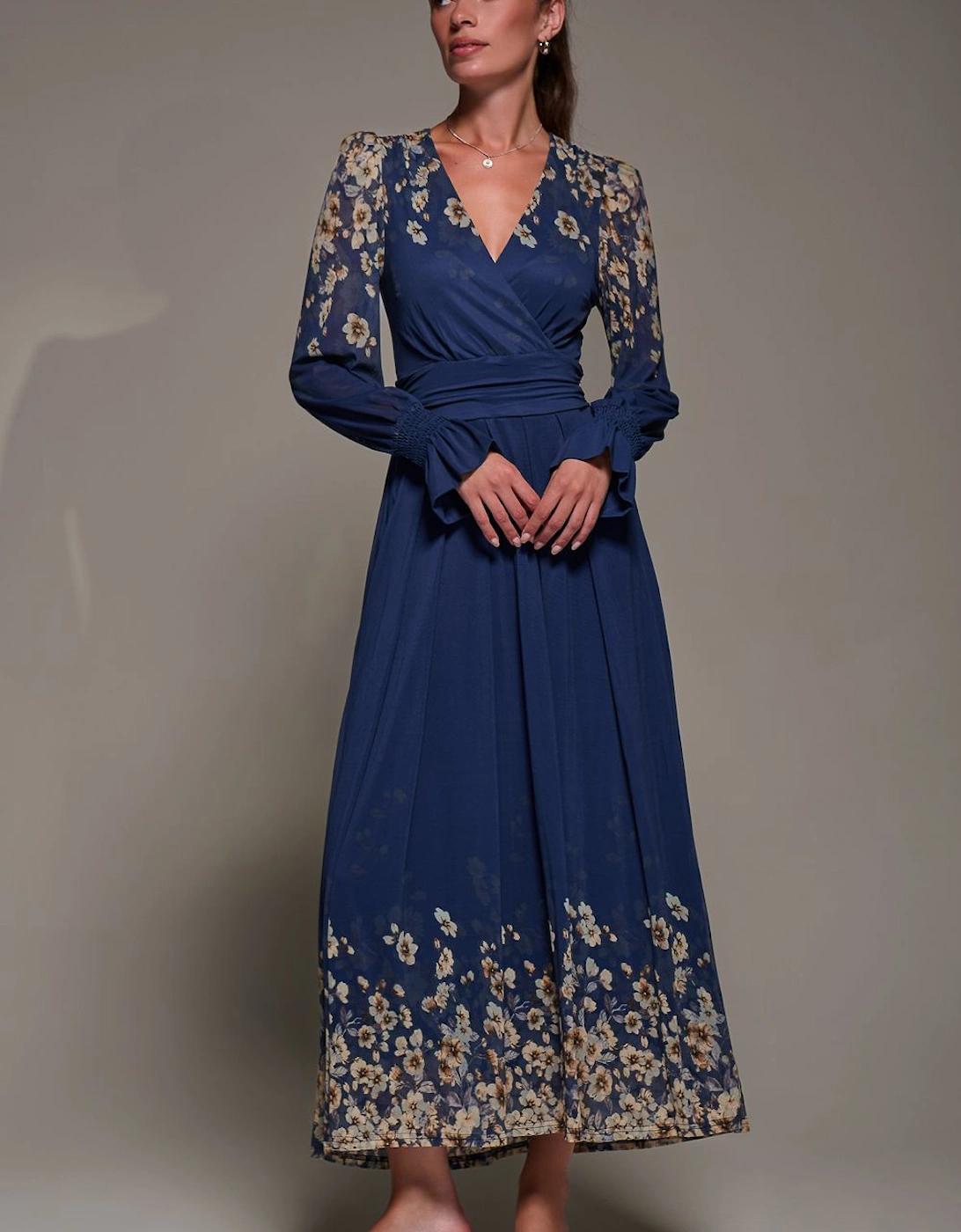 Mirrored Print Long Sleeve Mesh Maxi Dress, 2 of 1
