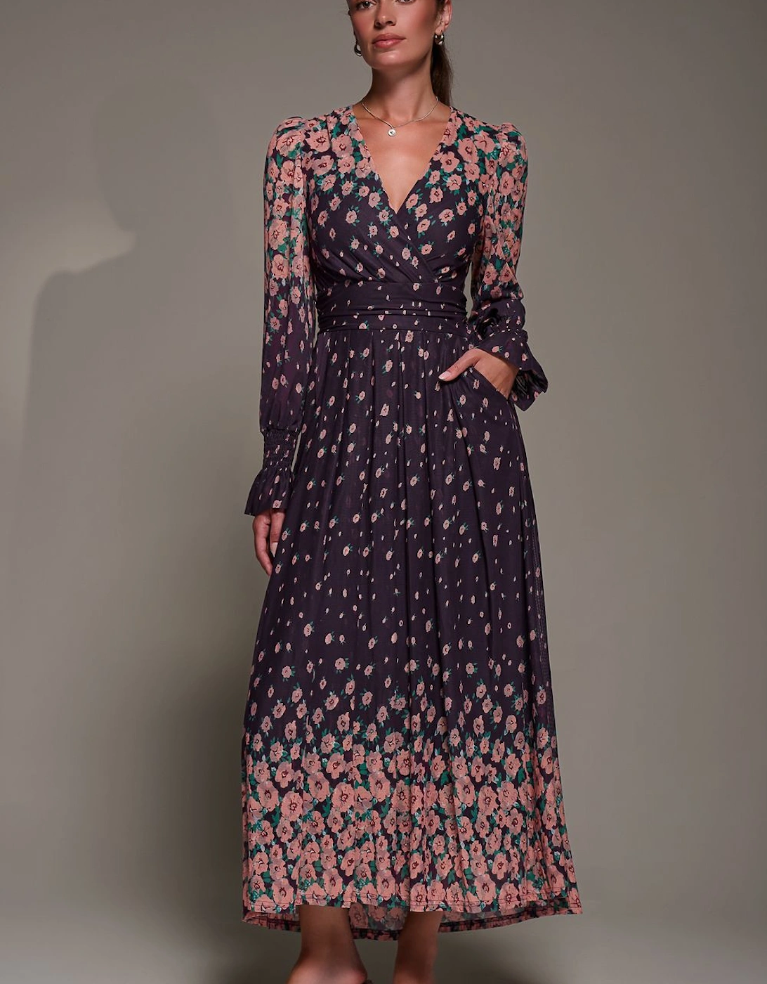 Mirrored Print Long Sleeve Mesh Maxi Dress, 2 of 1