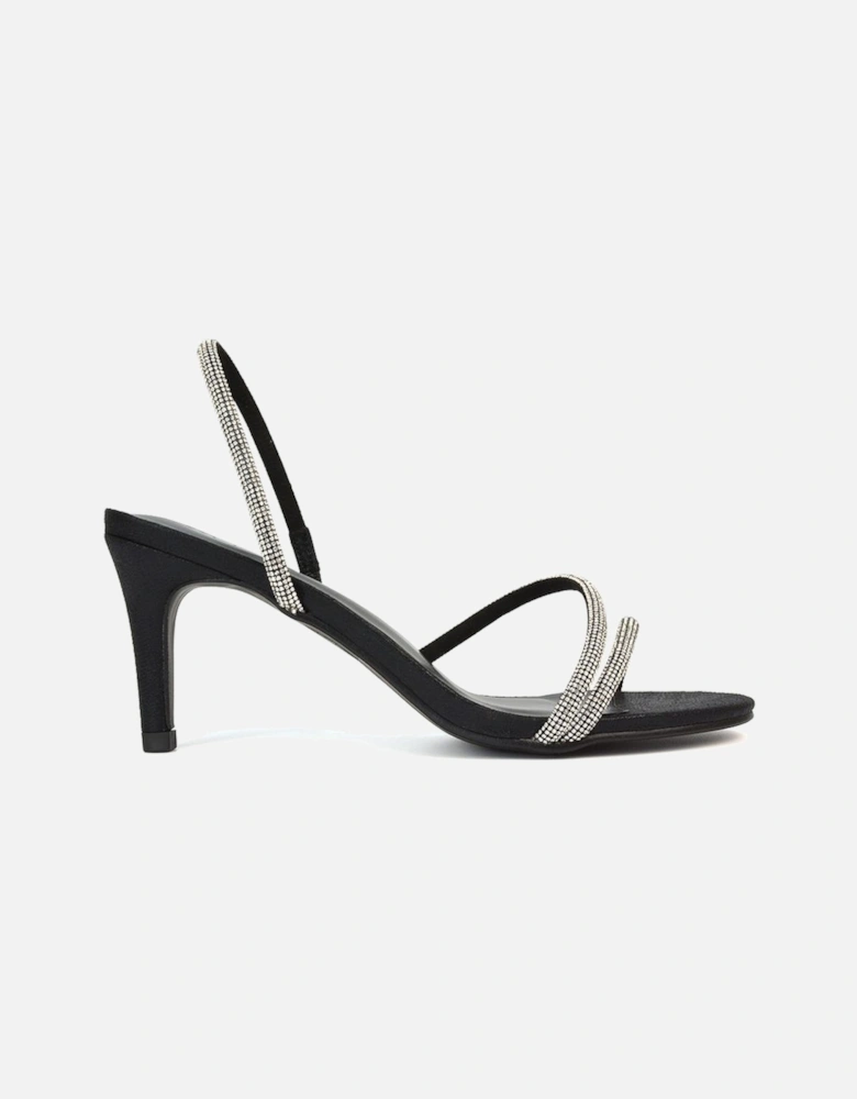 'Polly' Slingback Strappy Diamante Stiletto High Heel Sandals