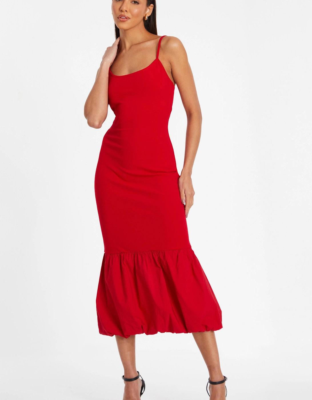 Red Puff Ball Midi Dress, 2 of 1