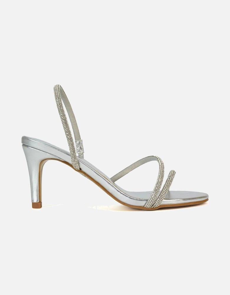 'Polly' Slingback Strappy Diamante Stiletto High Heel Sandals