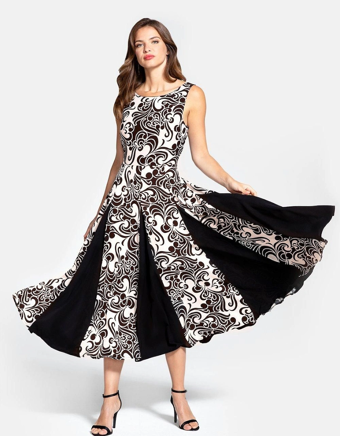 Contrast Panel Midi Dress, 2 of 1