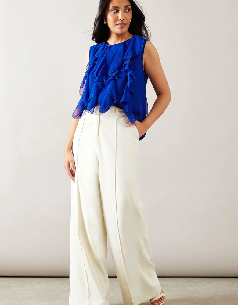 Petite Ruffle Detail Sleeveless Blouse