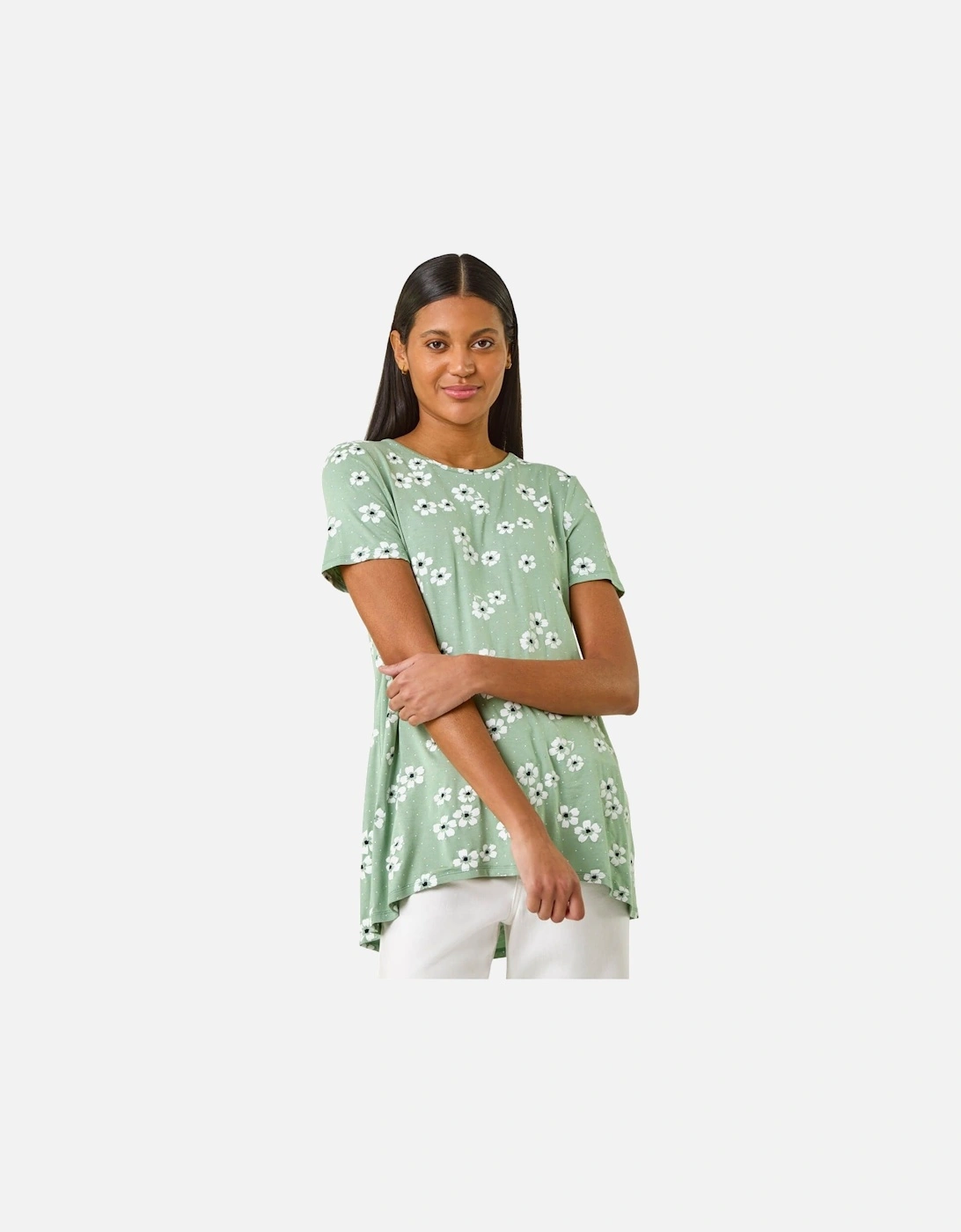 Floral Spot Print Tunic Top, 2 of 1