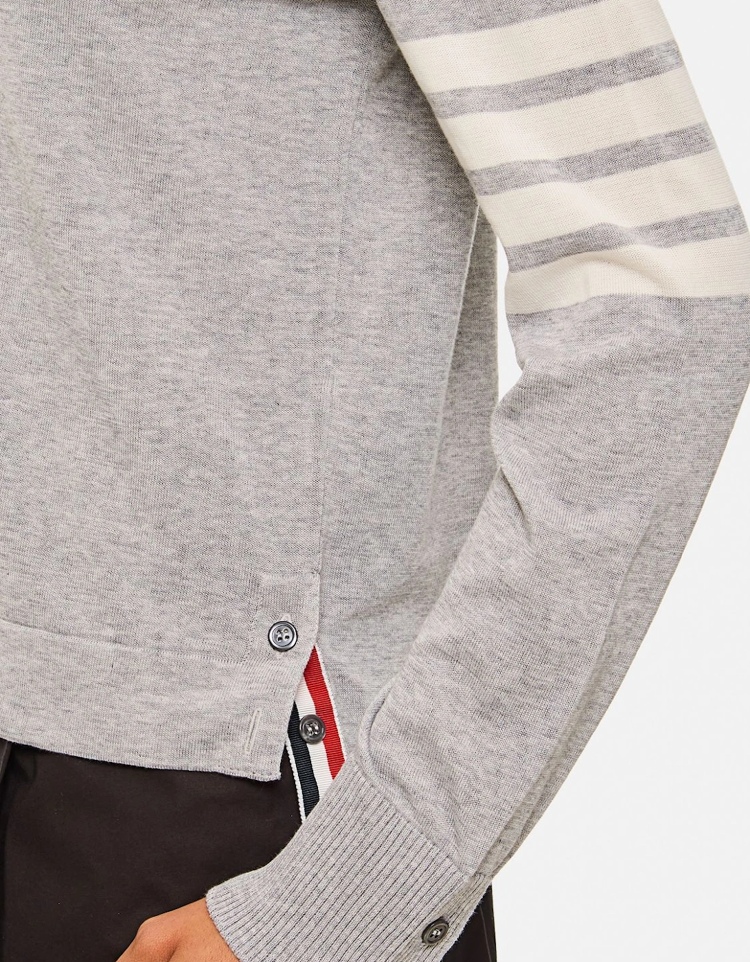 Button-Up Long Sleeve Knit Shirt with Fine Knit Stitching