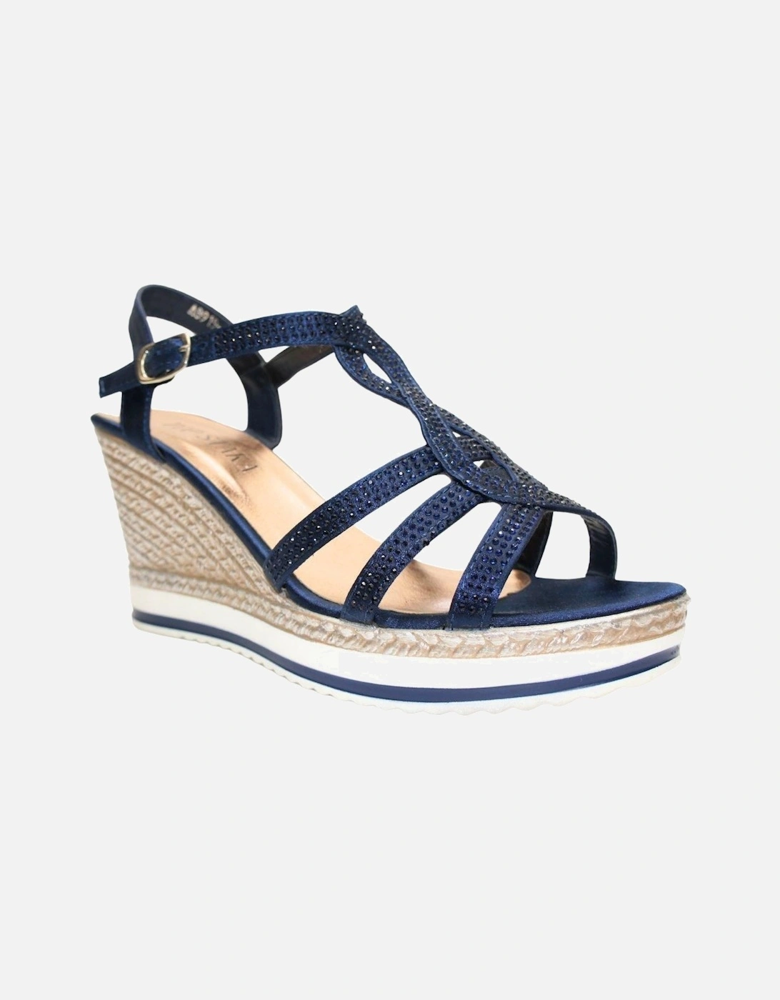 Crystal Sparkling Shine Espadrille Style Platform Wedge Sandals, 2 of 1