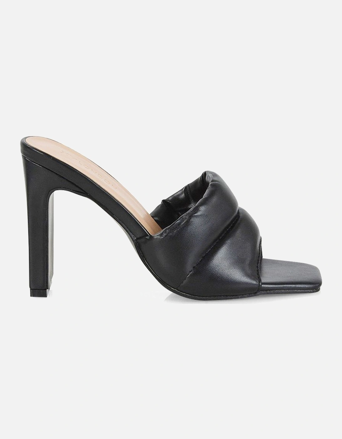 'Mallory' Square Toe Strappy Slip on Block High Heel Mule Sandals, 2 of 1