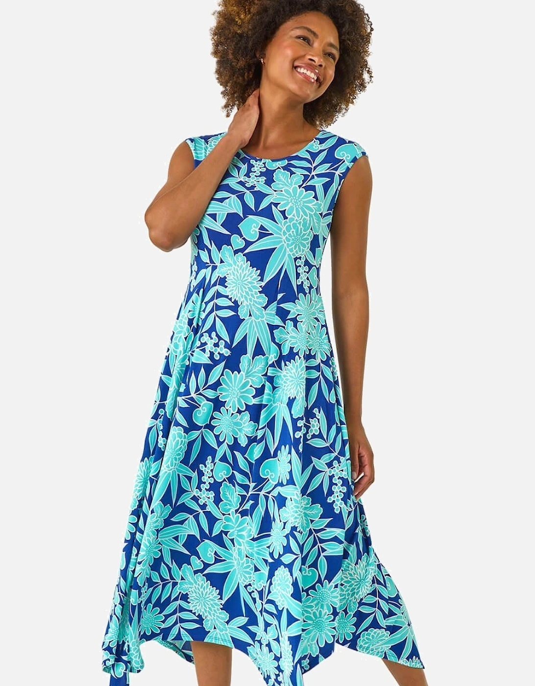 Floral Puff Print Stretch Maxi Dress, 2 of 1
