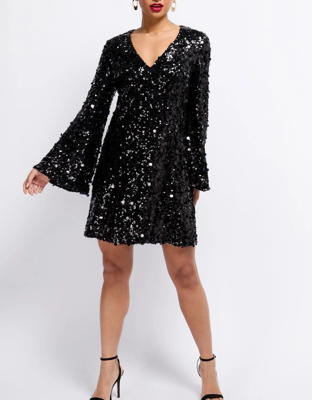 Black Sequin Mini Dress, 2 of 1