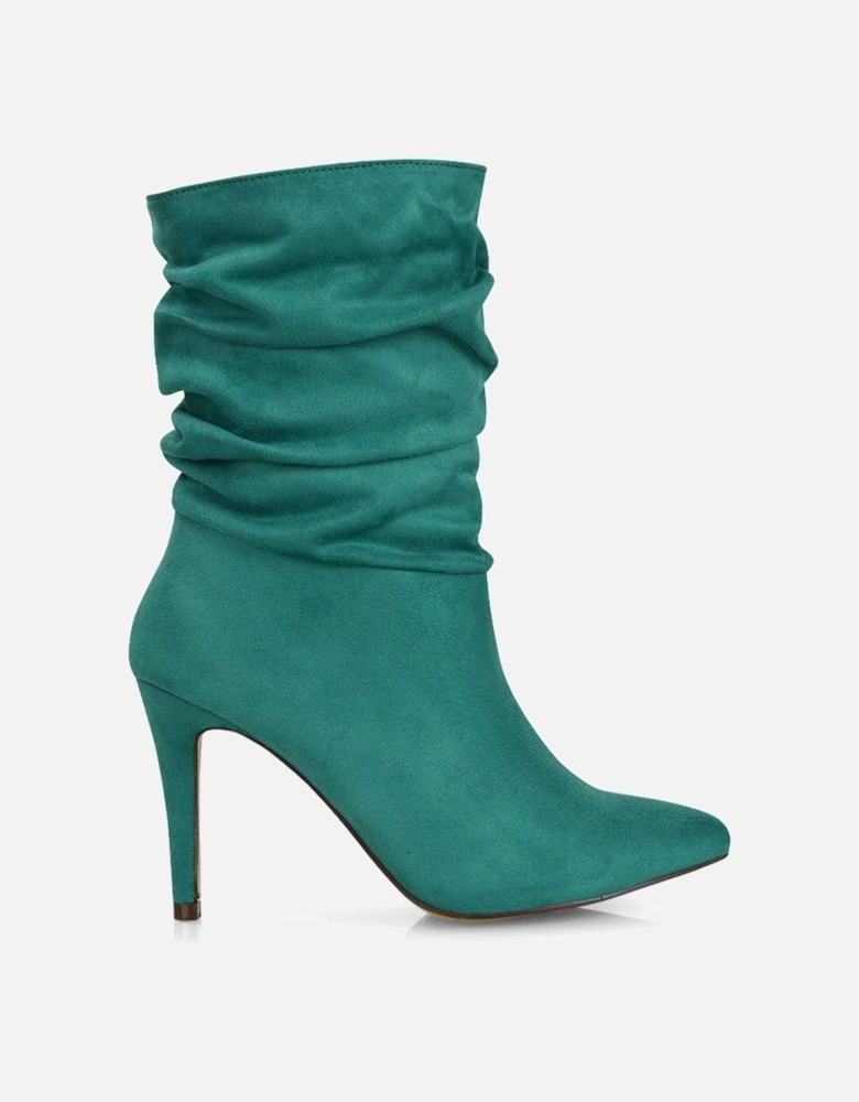 'Velma' Ruched Pointed Toe Stiletto High Heeled Ankle Boots
