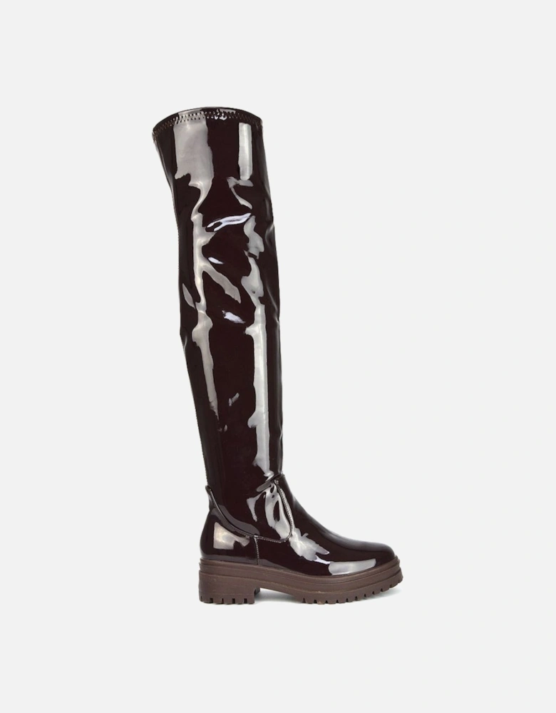 'Rosalia' Flat Chunky Sole Over the Knee Thigh High Long Boots
