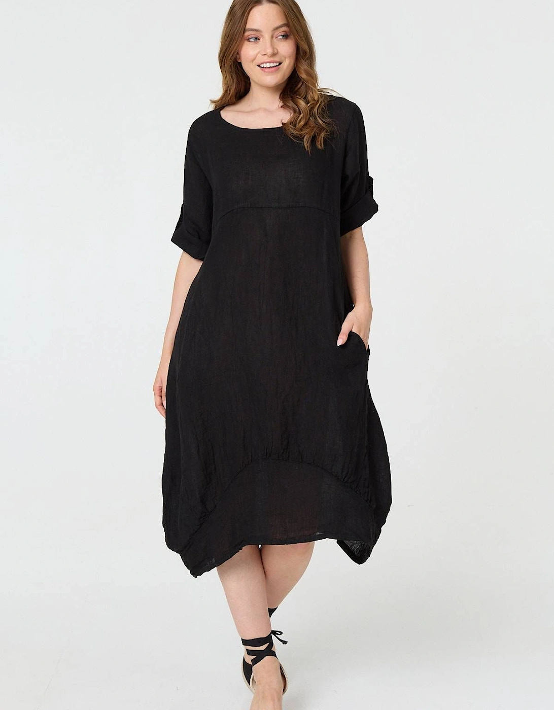 Oversized 3/4 Sleeve Midi Dress, 2 of 1