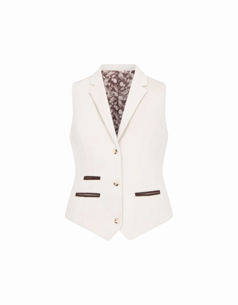 Women's Tailored Fit Wool Blend Tweed Waistcoat