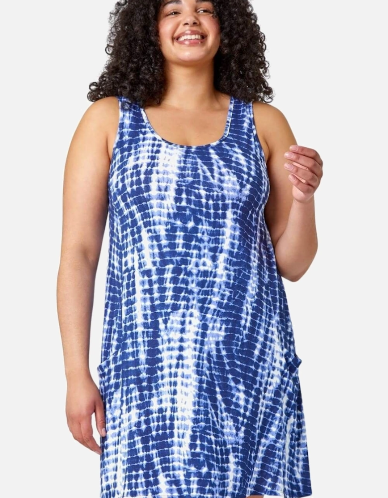 Curve Tie Dye Stretch Swing Dress