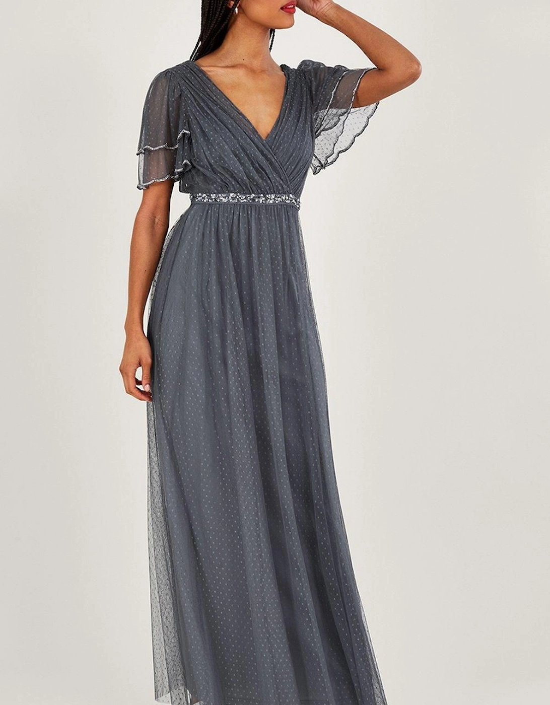 'Isla' Spot Mesh Maxi Dress, 2 of 1