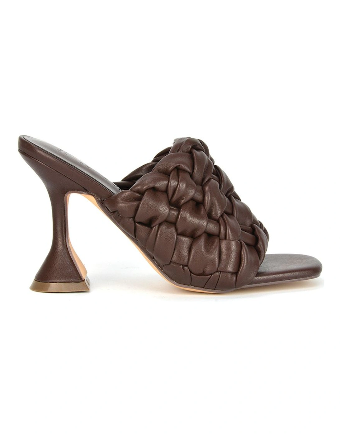 'Jaci' Woven Strap Square Toe Flared High Heel Mules, 2 of 1
