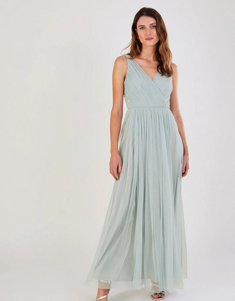 Anne Mesh Maxi Dress Green