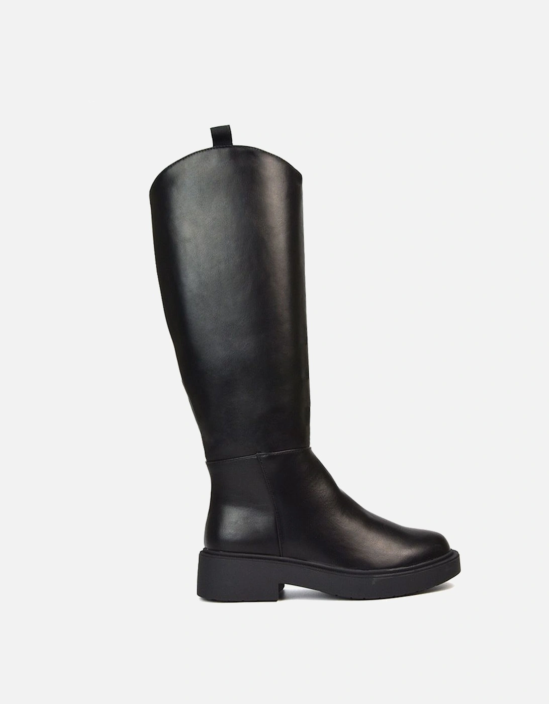 'Serenity' Low Heel Knee High Chunky Riding Biker Booties, 2 of 1