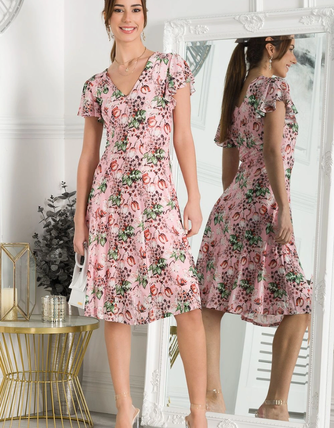 Grace Mesh Midi Dress, 2 of 1