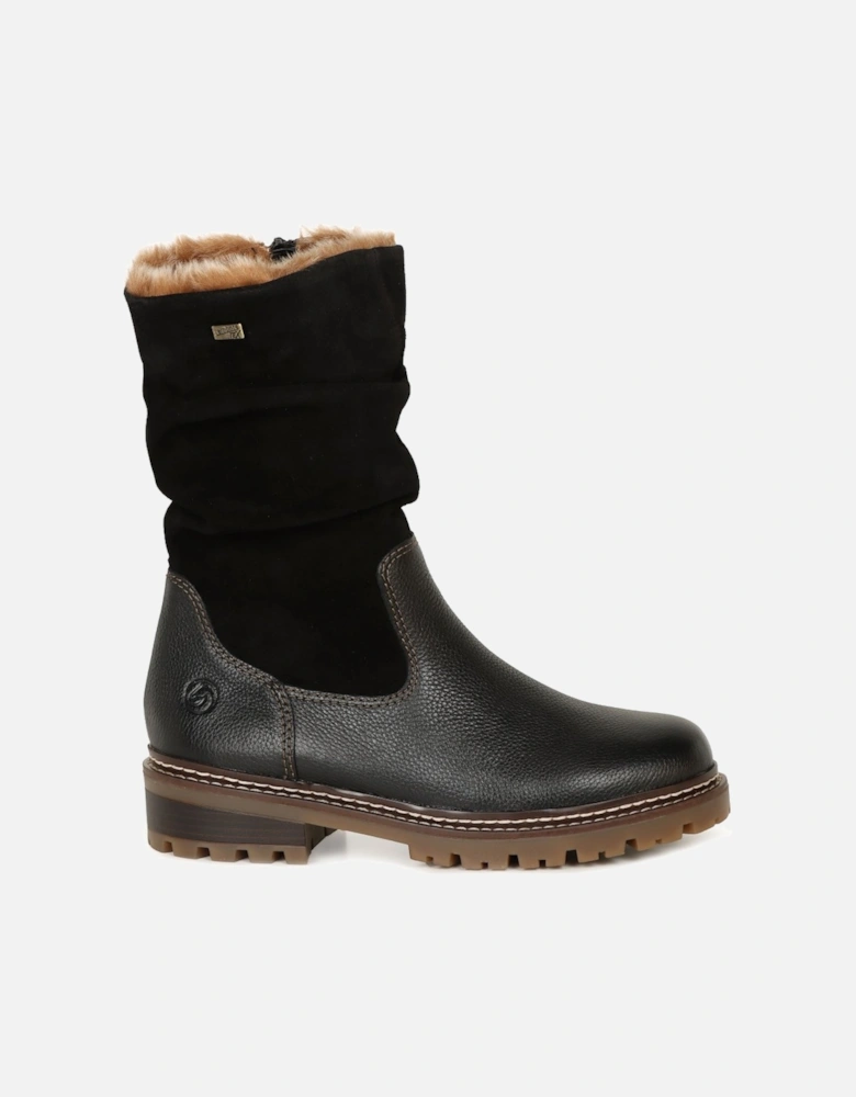 Crinkle Womens Calf Length Boots