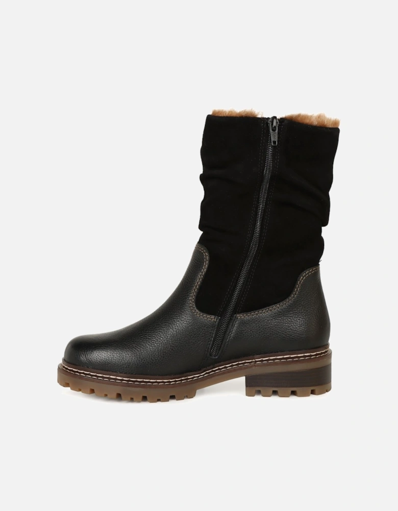 Crinkle Womens Calf Length Boots