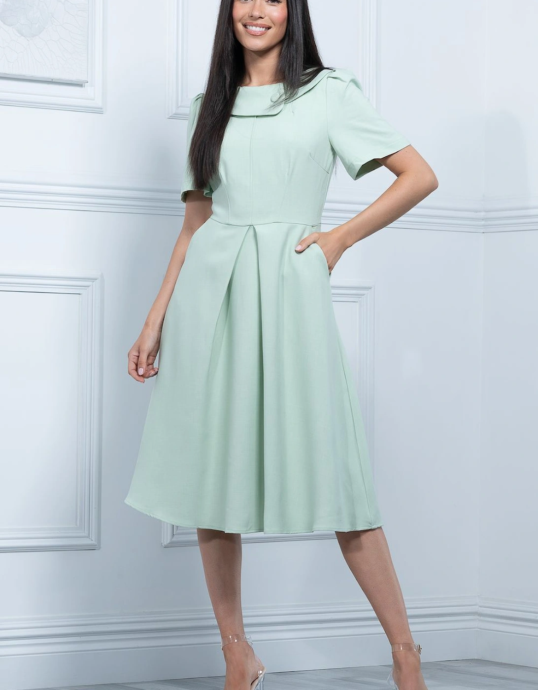 Valery Button Collar Dress, 2 of 1