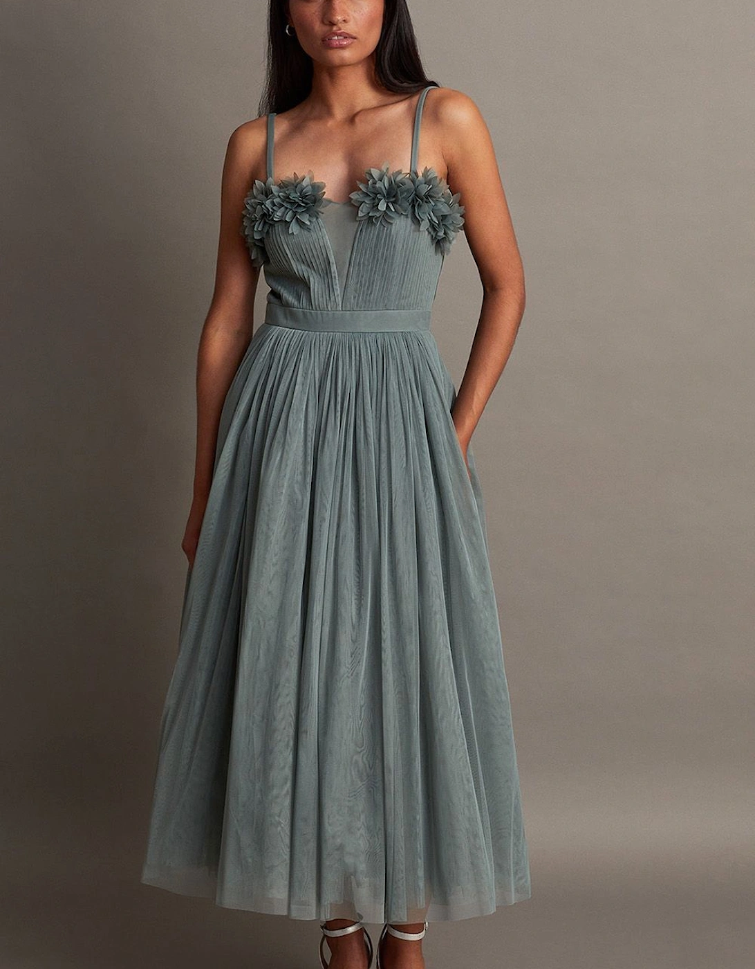 Amber Corsage Midi Dress Green, 2 of 1