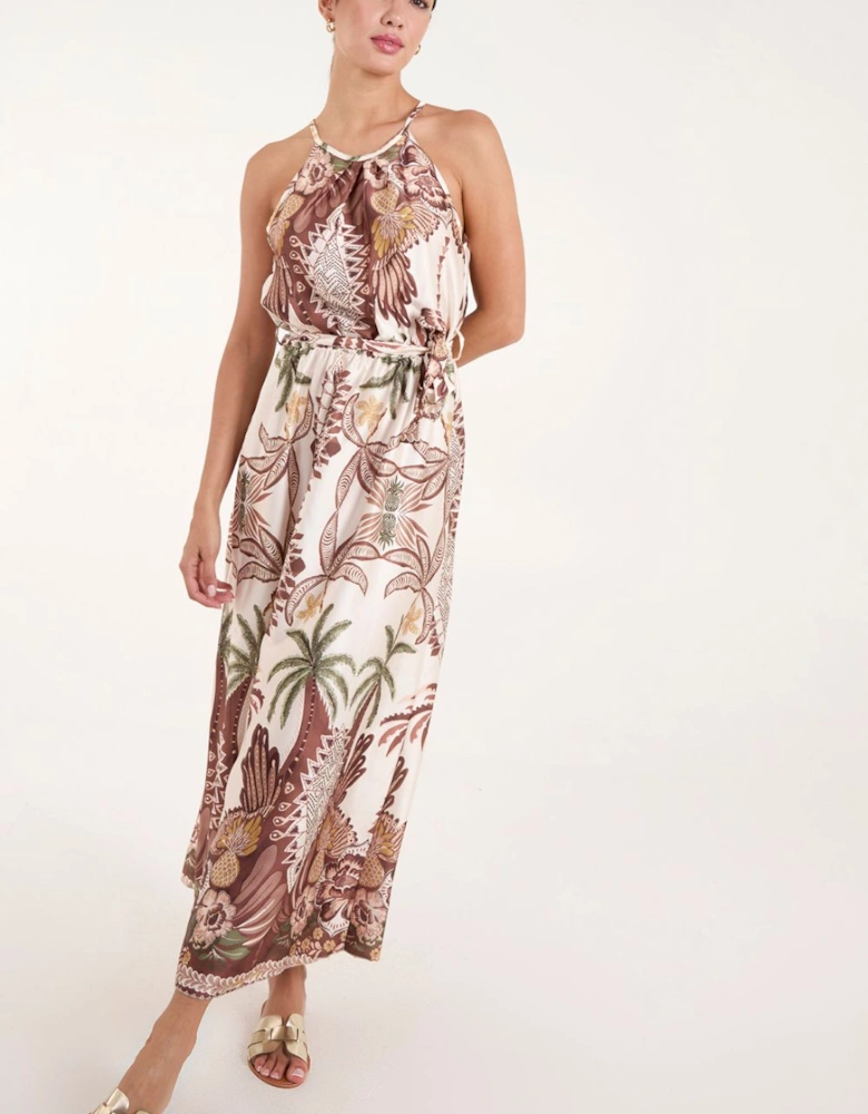 Halter Neck Satin Dress