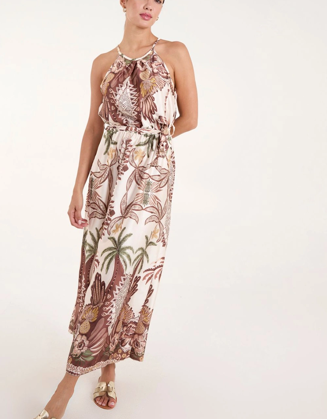 Halter Neck Satin Dress, 2 of 1