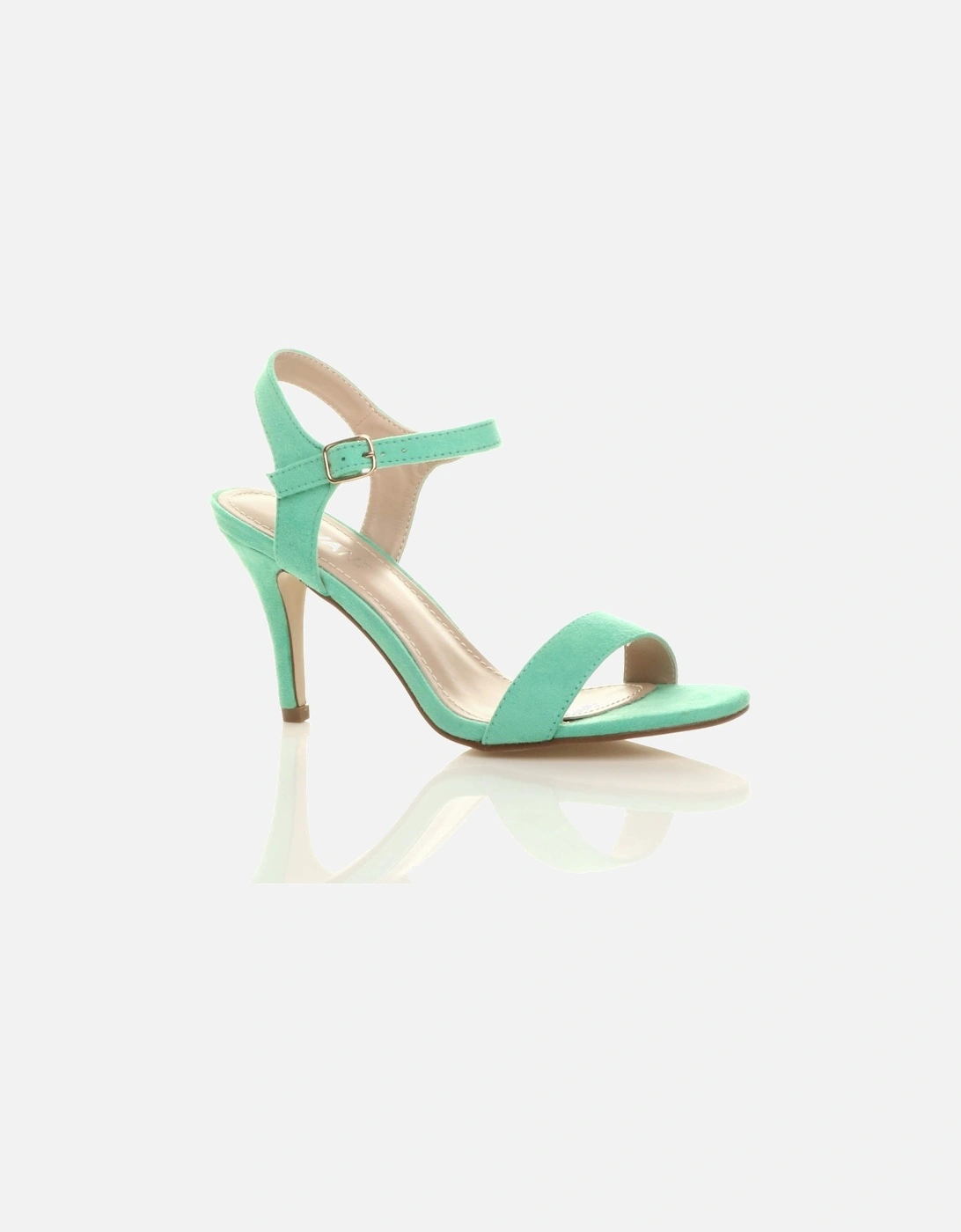 High  Heel Barely There Strappy Faux Suede Heeled Sandals, 2 of 1