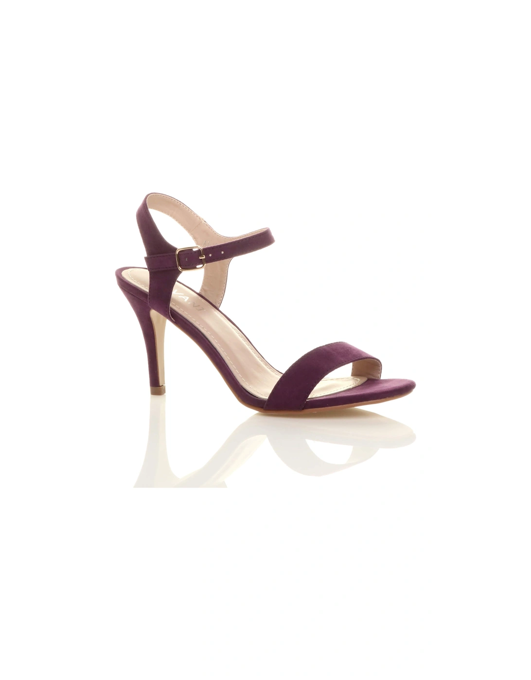 High  Heel Barely There Strappy Faux Suede Heeled Sandals, 2 of 1