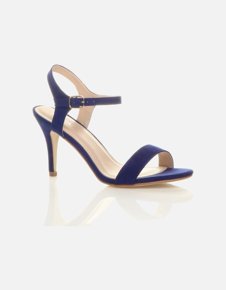 High  Heel Barely There Strappy Faux Suede Heeled Sandals