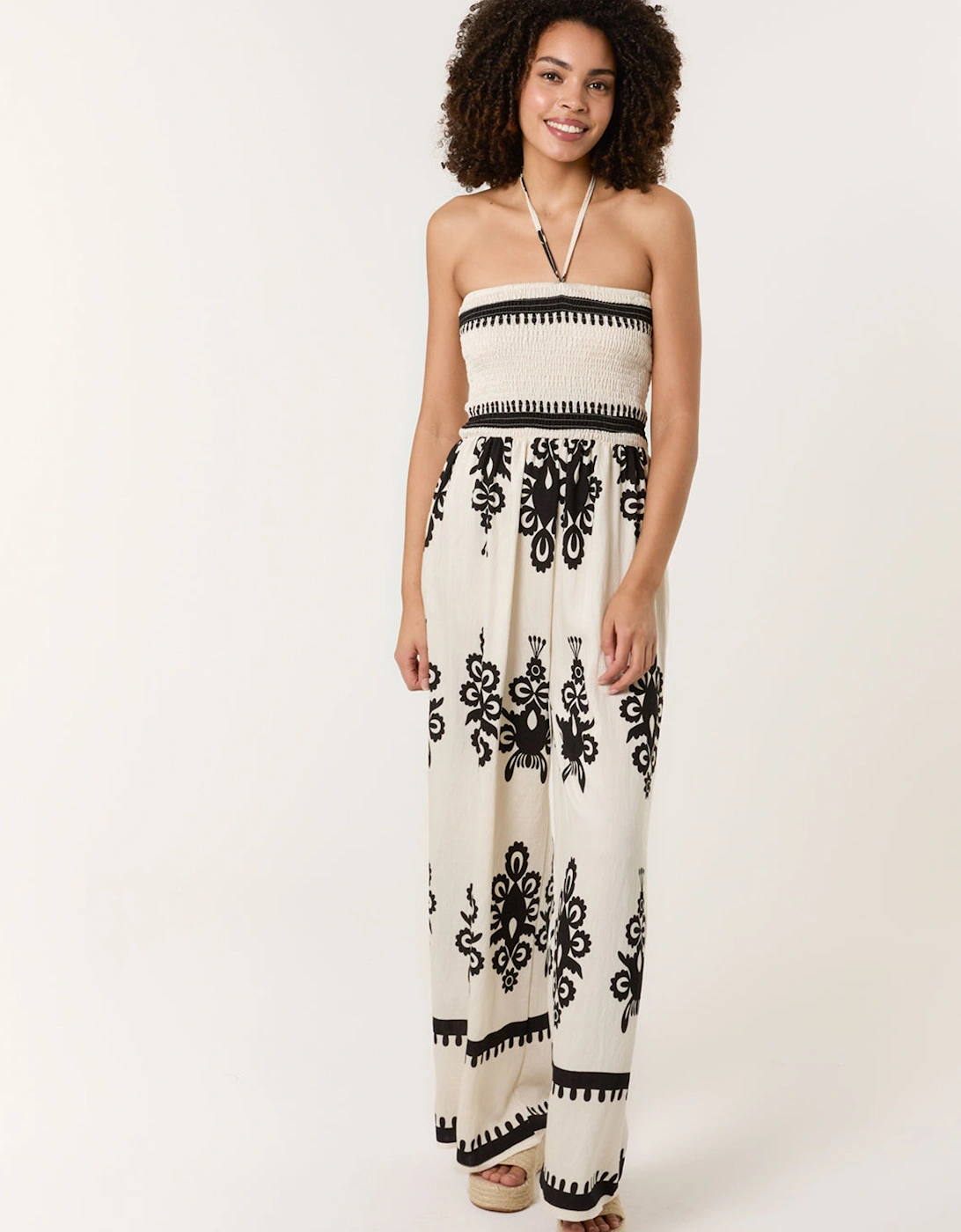 Stone Strapless Shirred Waist Jumpsuit, 2 of 1