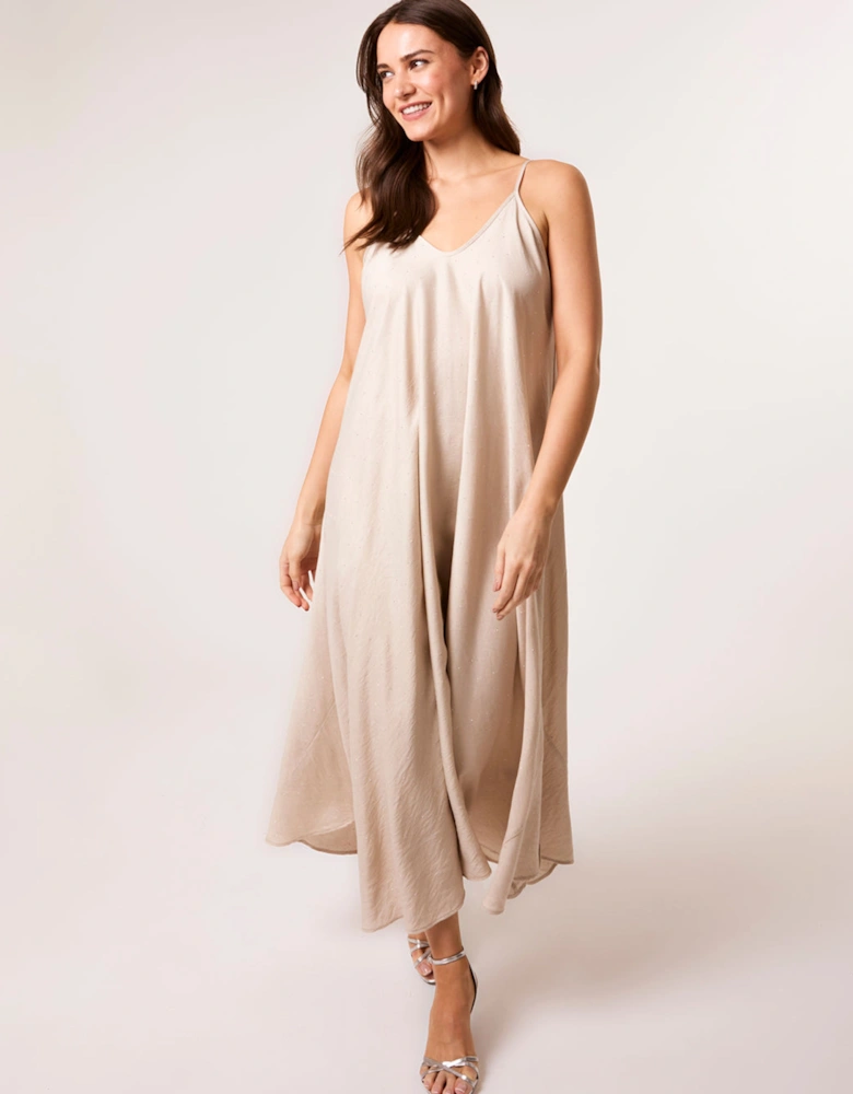 Stone V Neck Diamante Dress