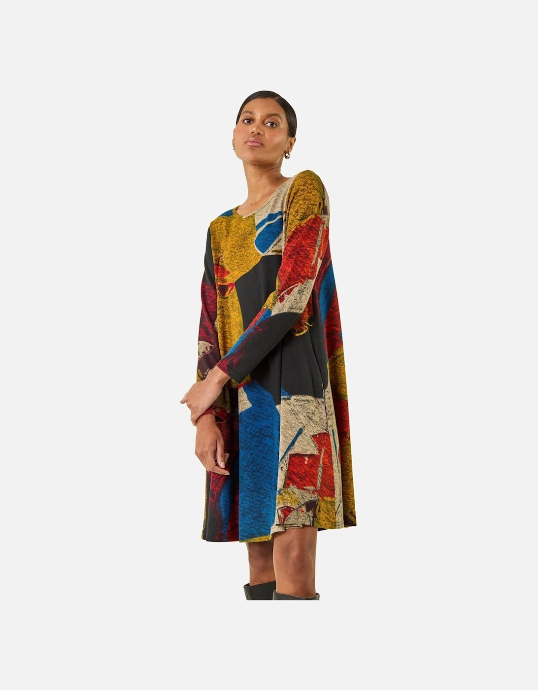 Abstract Print Swing Dress, 2 of 1
