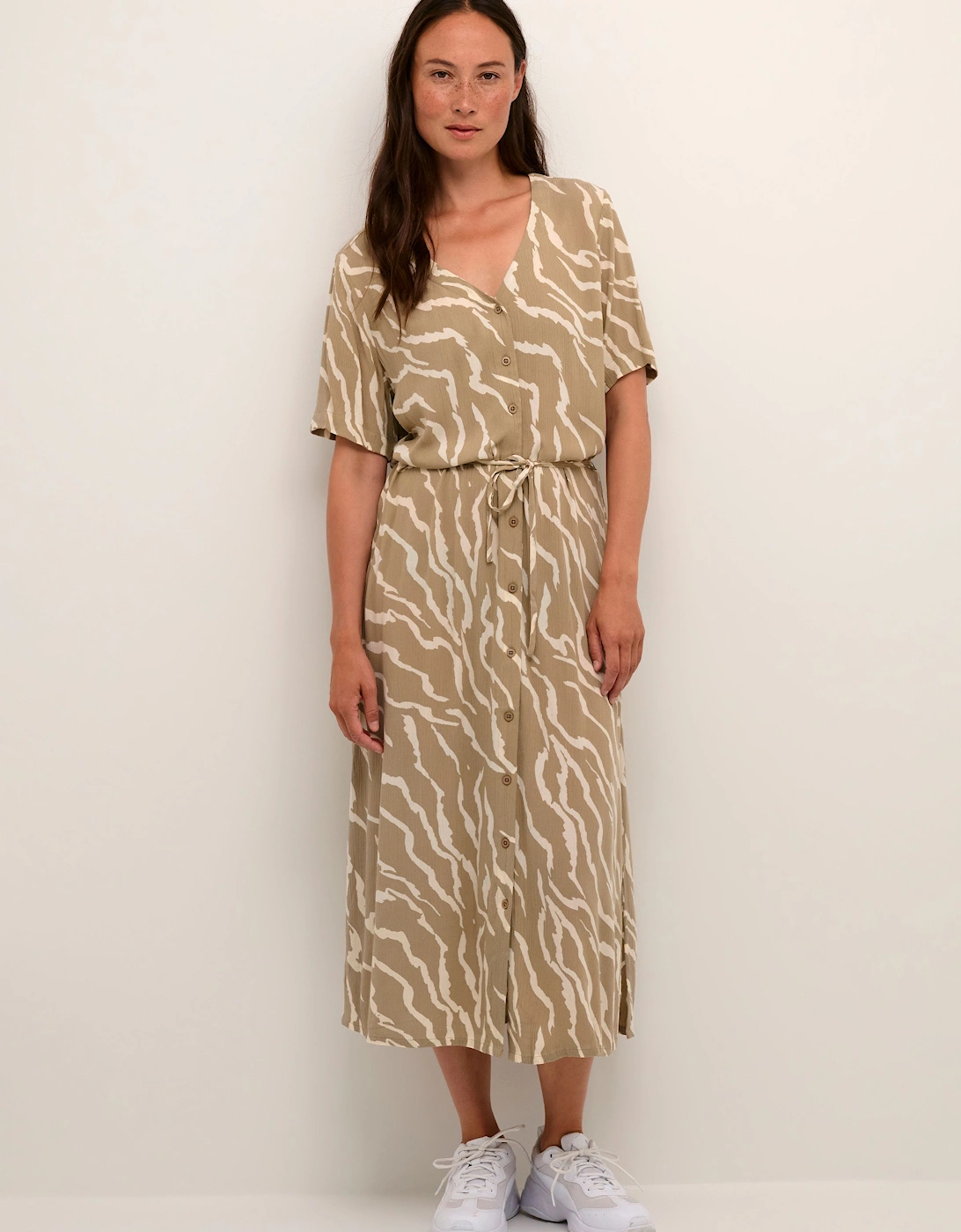 Tara V-Neck Short Sleeve Midi Dress Printed, 2 of 1
